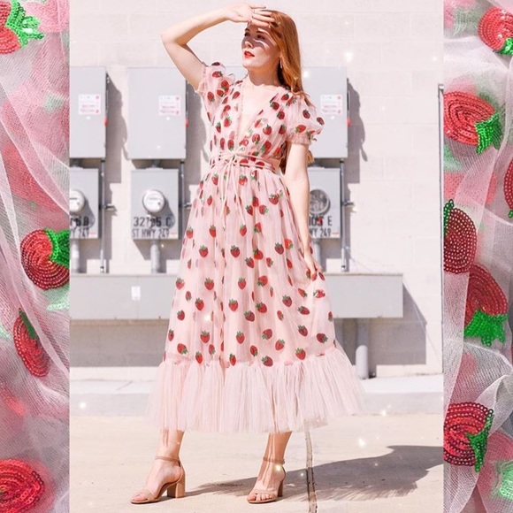 Dresses & Skirts - New Glitter Strawberry Summer Tulle Dress S: Small